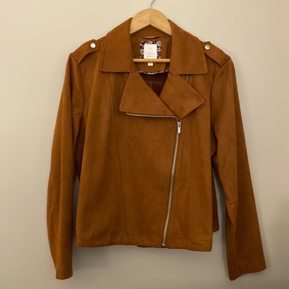 LC Lauren Conrad Faux Suede Moto Jacket